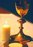 candle and communion wine