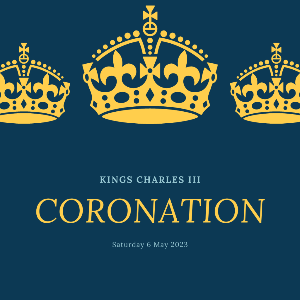 Kings Coronation graphic with crowns