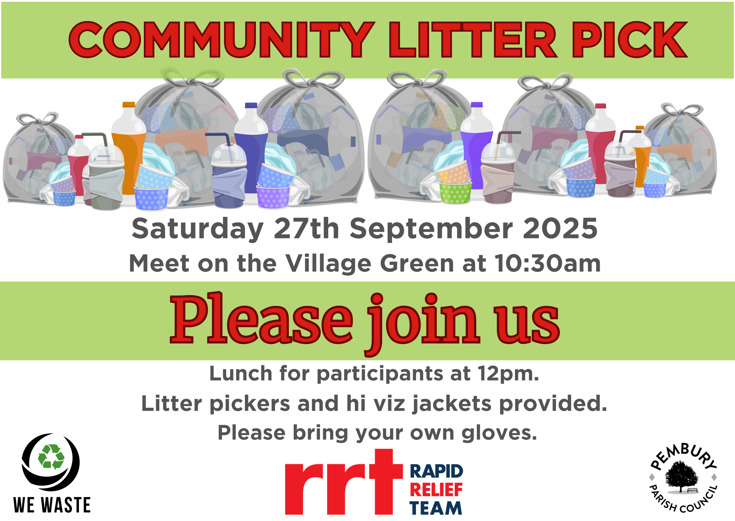 Litter pick Sept 2025 Poster with details of event (listed elsewhere on the post)
